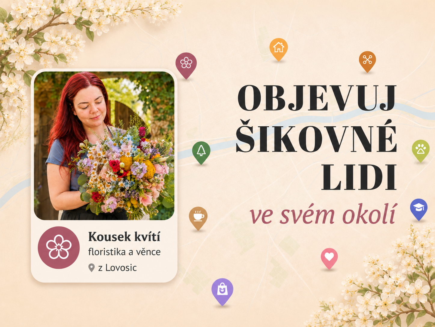 Svatební floristka z Lovosic při přípravě kytice